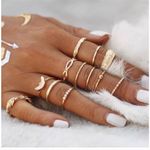 12Pc Midi Finger Knuckle Stack Ring Set Gold Photo 0