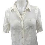 Aritzia Wilfred Hemistiche White Semi Sheer Short Sleeve Mini Shirt Dress Sz XS Photo 3