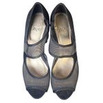 Impo Trilogy Size 8.5 Dressy Heels Women's Peep Toe Mesh Accents Black Pumps Photo 3