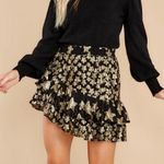 Love Shack Fancy  Seniya Printed Mini Skirt Metallic Asymmetrical Tiered Size P/XS Photo 0