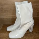 Windsor  Chic And Mod Patent Faux Leather Booties 8 cream Photo 7