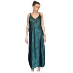 Byer California California Dynasty medium RARE & vintage green satin slip dress, nightgown​ Photo 7