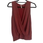 Solemio Womens Wrap Tank Top Sleeveless Stretch V-Neck Blouse Red S NWOT Photo 7
