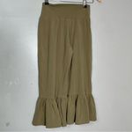 Matilda Jane  Ticket Booth Big Ruffles Cropped Capri Pants Olive‎ Green Small Photo 2