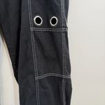 Hot Topic  Black White Contrast Grommet Carpenter Pants size 11 wide leg relaxed Photo 3