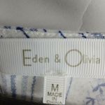 Eden & Olivia  M Sleeveless Baja Striped Button Back Top in Blue White Photo 2