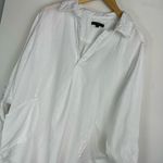 For Cynthia Womens White Linen Tunic Top Sz 3X Draped Pockets Lagenlook Photo 4