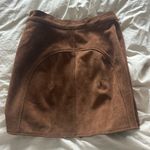 Free People  Brown Suede A-Line Skirt Photo 3