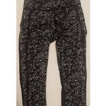 Lululemon Women's Black Marbled Capris Compression Leggings Size 4 Slip Pocket Photo 1