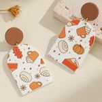 Coffee Cup Cake Maple Leaf Pattern
Dangle Earrings Elegant Party Style earrings White Photo 1