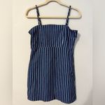 Altar'd State altar’d state medium denim dress adjustable straps zip back red pin stripe new Photo 10
