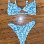 Aurelle Swim Aurelle Blue and White Bikini Set Photo 0