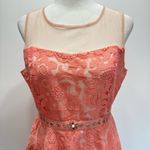 Ryu : ModCloth Melon Lace Sleeveless Illusion Neckline Party Dress w Rhinestones Photo 6