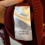 Gucci  M Burgundy Floral Wool Knit Crewneck Sweater Photo 3