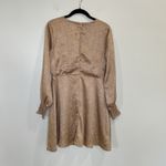Francesca’s Collection Bronze And Black Dotted Satin Mini Babydoll Dress Size‎ M Gold Size M Photo 2