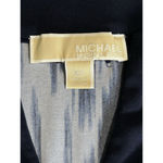 Michael Kors  Long Bell Sleeve Navy/Blue Dress Abstract‎ Size XS Split Neck Photo 6
