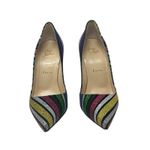 Christian Louboutin So Kate Suede Rainbow Stripy Glitter Pumps Size 37 Photo 1
