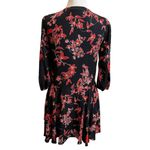 Alice + Olivia Moore Mini Dress Women’s Size XS Black Floral Blouson Sleeve Tier Photo 5