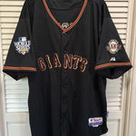 Majestic San Francisco Giants Shirt Sz 32 Jersey Button #28 Posey Patch WS 2010 Photo 0