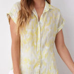 Bella Dahl  Linen Printed Button Down -‎ Layered Spots Print In Yellow Photo 0