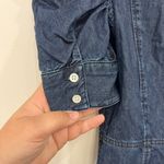 FRAME Gillian Denim Dress 4 Blue Chambray Mini Puff Short Sleeve Button Cotton Photo 7