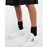 Prada Double Wheel Re-Nylon Trainer White Size 37.5 Platform Sneakers Fashion Photo 1