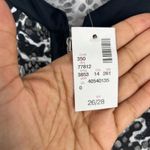 Black & White Avenue Sheer Bomber Jacket Womens 26/28 (3X) Black White Leopard Print Full Zip Photo 4