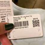 Lululemon  Seersucker Light Blue High-Neck Long-Line Swim Top Photo 3