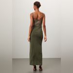 Katie May  x‎ Revolve Willow Olive Green Lace Bustier slit Maxi gown Dress size M Photo 2