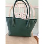 Dagne Dover  Signature Tote Womens Green Leather Laptop Padded Double Handles Zip Photo 8
