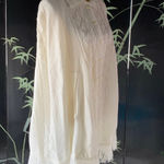 Vintage Women’s Cuddle Knit Ivory White Poncho One Size Fringe Edge Collared Photo 6