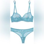 Adore Me Alyshia Unlined Plus Bra and Panties Blue Bra 36G Panties Medium NWT Photo 0