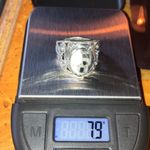 Natural White Buffalo Sterling Silver Ring Size 8 Black Photo 7