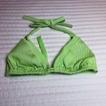 Luli Fama  Triangle Bikini Top Size D Cup Green & White Strip Striped Photo 3