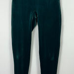 Spanx Velvet Leggings M Emerald High Rise Luxe Party Quiet Luxury Mob Wife Glam Photo 0