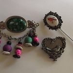 Lot Of 3 Women's Brooches Pins 1 Lapel Stick Pin Photo 0
