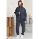 ✨Orange Farm Charcoal Blue Quilt Sz Medium Jacket With Pockets✨ Gray Photo 2