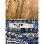 NA-KD  Blue High Rise Raw Hem Denim Wide Leg Jeans Size 34 Photo 5