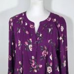 Fun2Fun Plum Floral Print Blouse Size Small NWOT Purple and Pink 3/4 Sleeve Top Photo 1