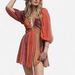 Jen's Pirate Booty Jen’s Pirate Booty Crystalize Boho Crinkle Chiffon Mini Dress Painted Desert XS Photo 1