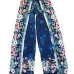 Johnny Was NWT Annia Pant in Blue Floral Lightweight Wrap Tie Wide Leg Pants XS Photo 0