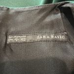 ZARA ‎ Hunter Green Satin Sheath Dress Ruffle Cocktail Holiday Party Photo 6