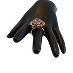 FINE STERLING SILVER 925 W/ A COPPER TINT HEART SHAPED AMETHYST PUFFED RING (8) Photo 5