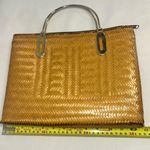 Vintage Rattan Yellow Vintage Handbag Purse Tote Photo 4