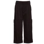 Vince . Crop Cotton Utility‎ Cuffed Cargo Pant Black 0 Photo 4