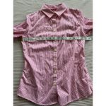 Banana Republic  Women's Pink Gingham Button-Up Shirt Size 6 Fitted Professional Photo 3