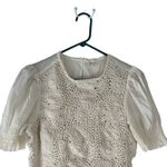 Allison New York Women's Size XS Cream Cotton Crochet Cottage Boho Top Photo 1