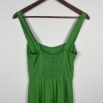Reformation Alva Jumpsuit Womens 2 Kelly Green Smocked Wide Leg Sleeveless Crop Photo 8