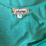 Lulumari y2k Teal Aqua Blouse Top Ruffle Detail Floral Applique Party top Small EUC Photo 6
