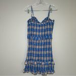 Lovers + Friends  Blue and White Plaid‎ Mini Dress women’s medium preppy academia Photo 3